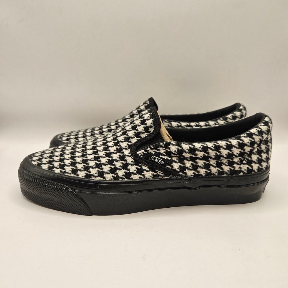 VANS WOMEN'S 7 LX CLASSIC 98 SLIP-ON HOUNDSTOOTH BLACK WHITE NWOB - Picture 2 of 6
